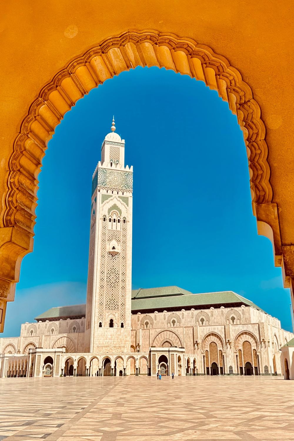 view of temple through arched doorway