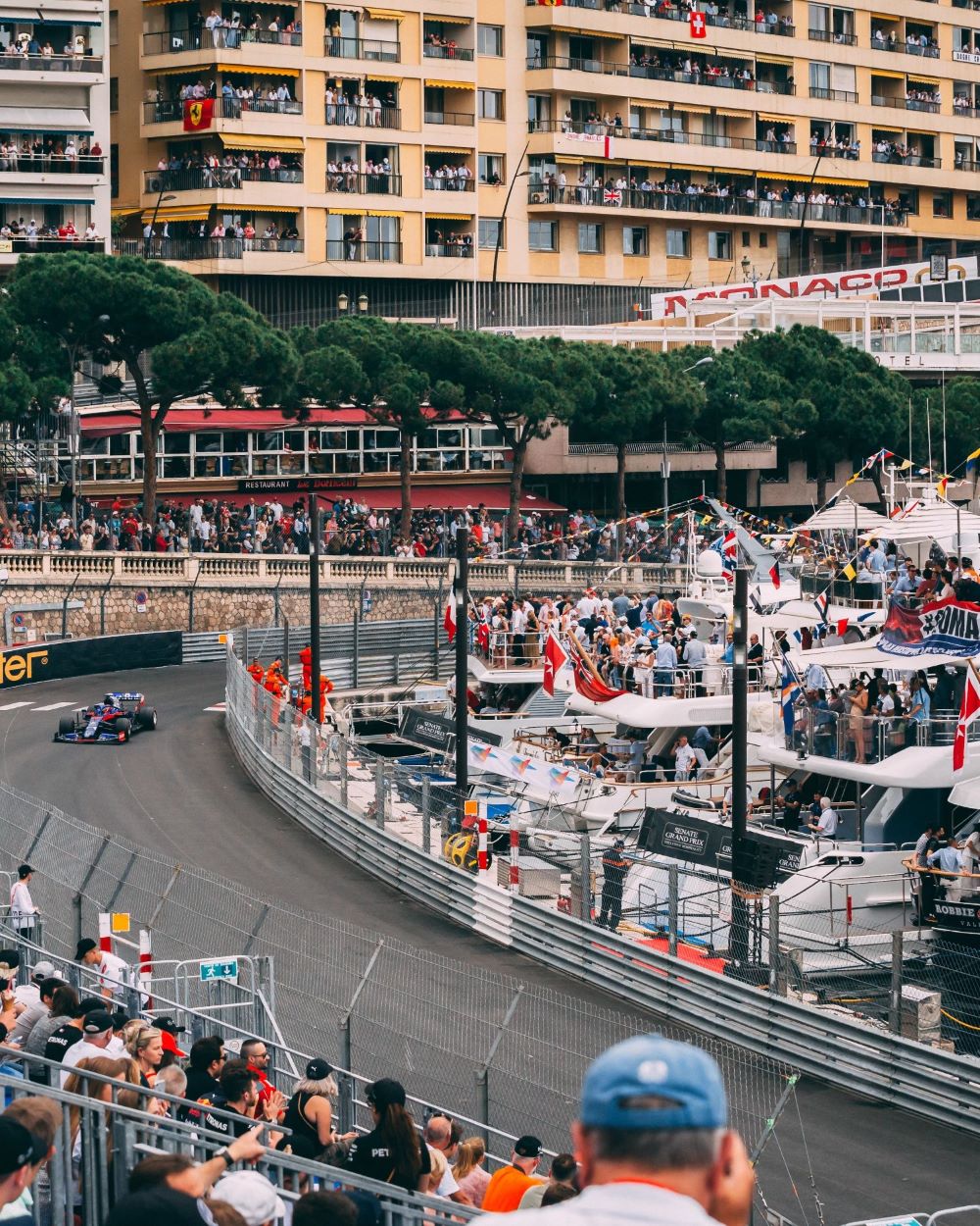 crowds viewing car race