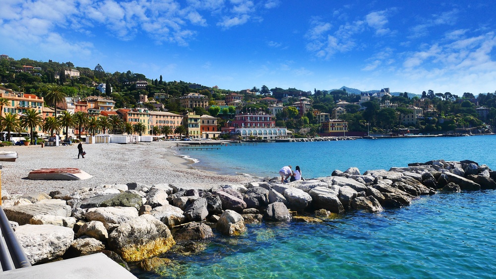 seaside town under blue sky