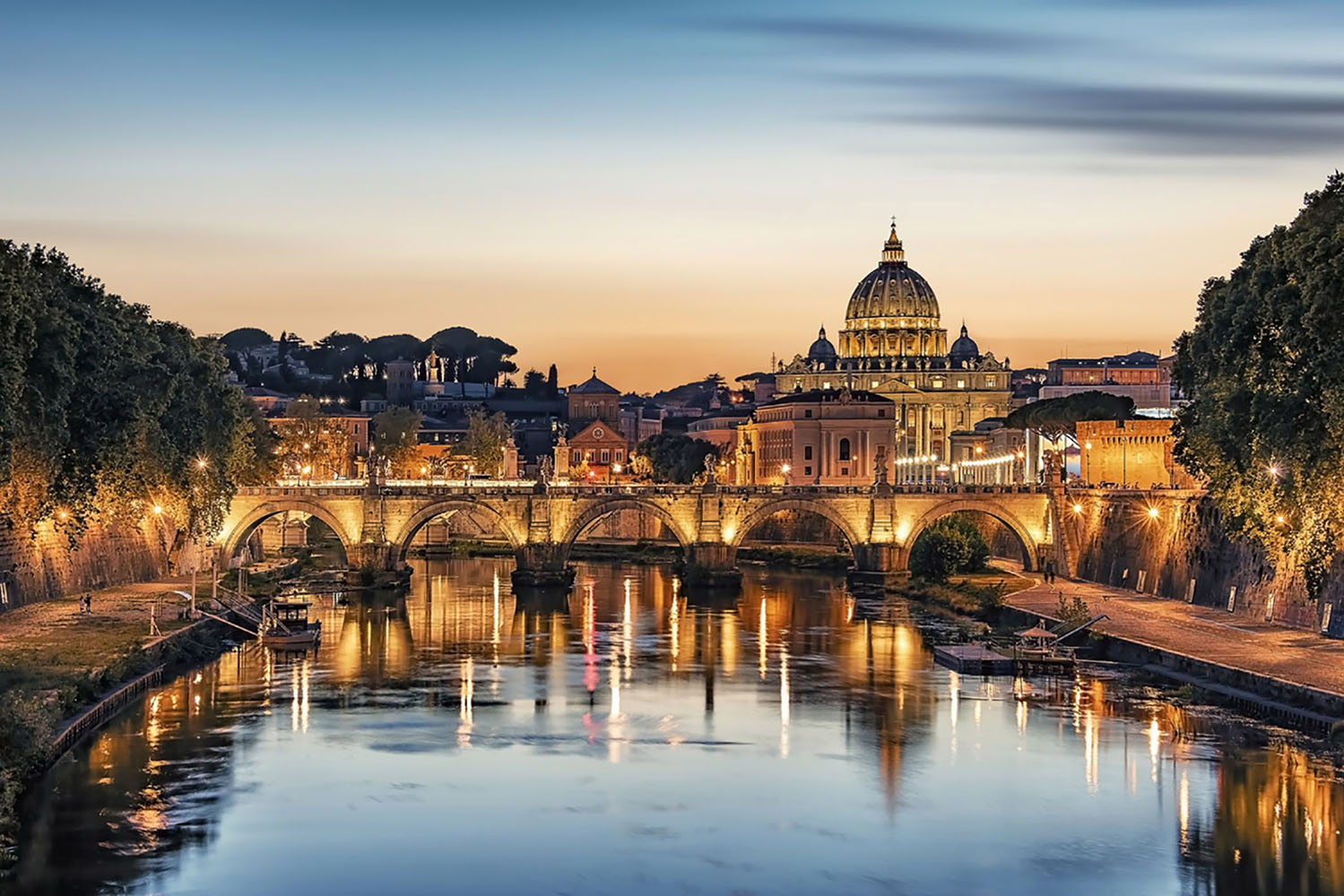 The city of Rome in the afternoon