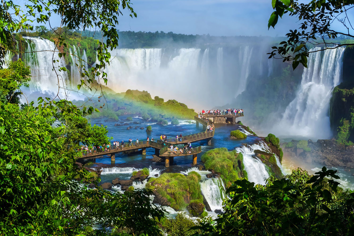 Iguazu Falls near the border of Argentina and Brazil.