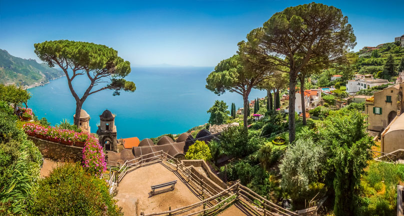 Villa Rufolo gardens in Ravello, Campania, Italy