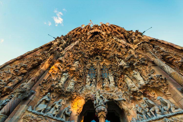 The unfinished Sagrada Família basílica of Antoni Gaudí 